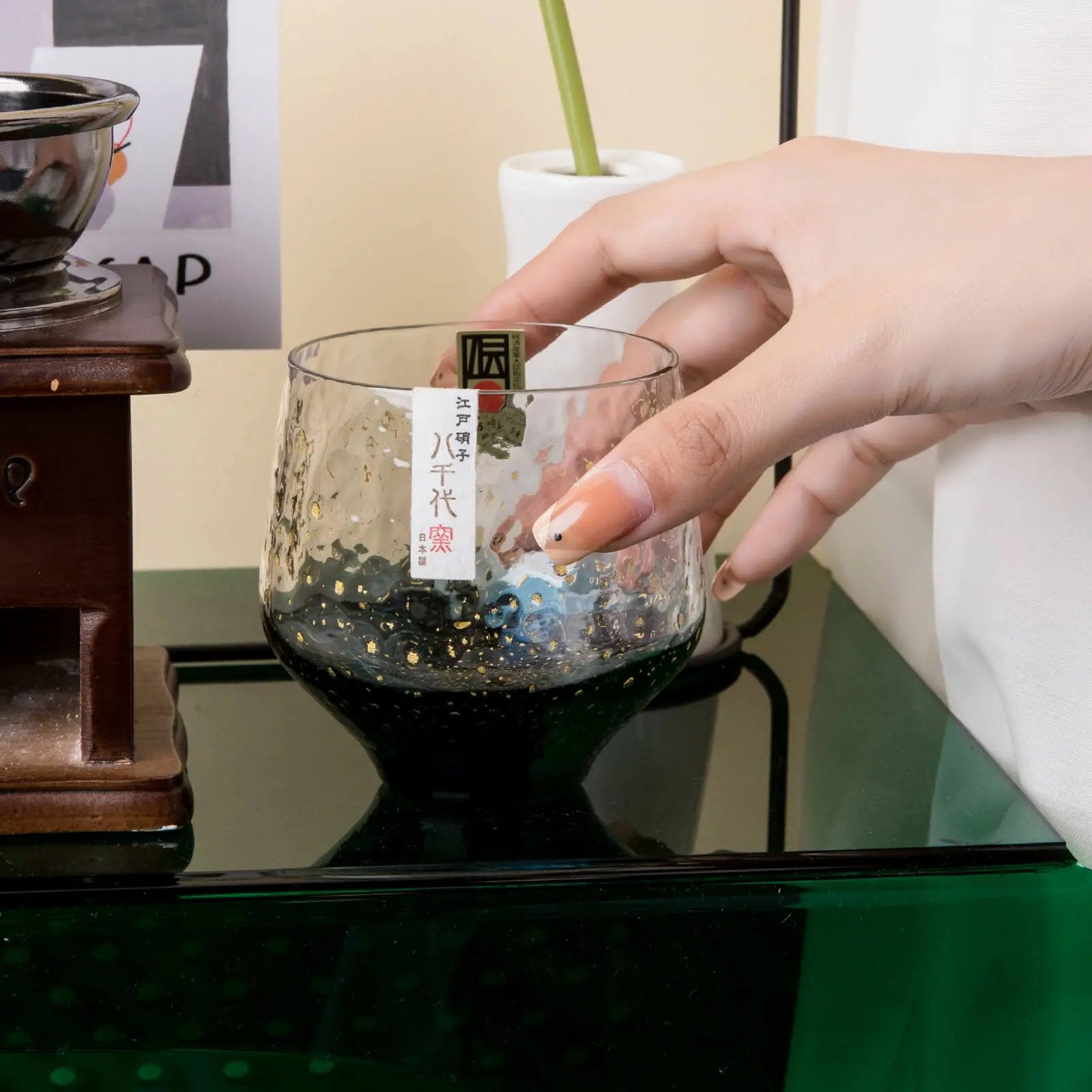 Japanese handcrafted 260ml Edo glass tumbler, perfect for gifting occasions