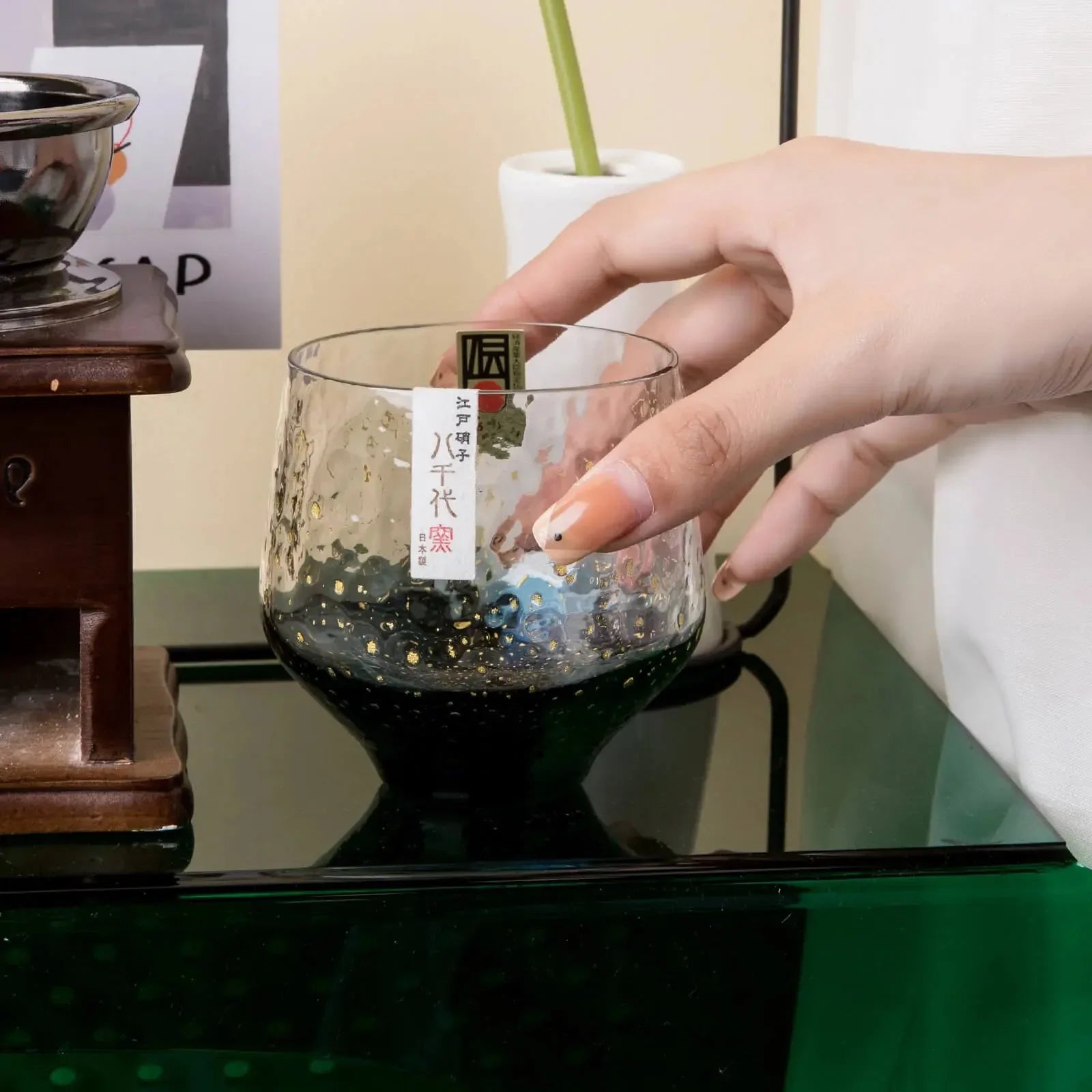 Japanese handcrafted 260ml Edo glass tumbler, perfect for gifting occasions