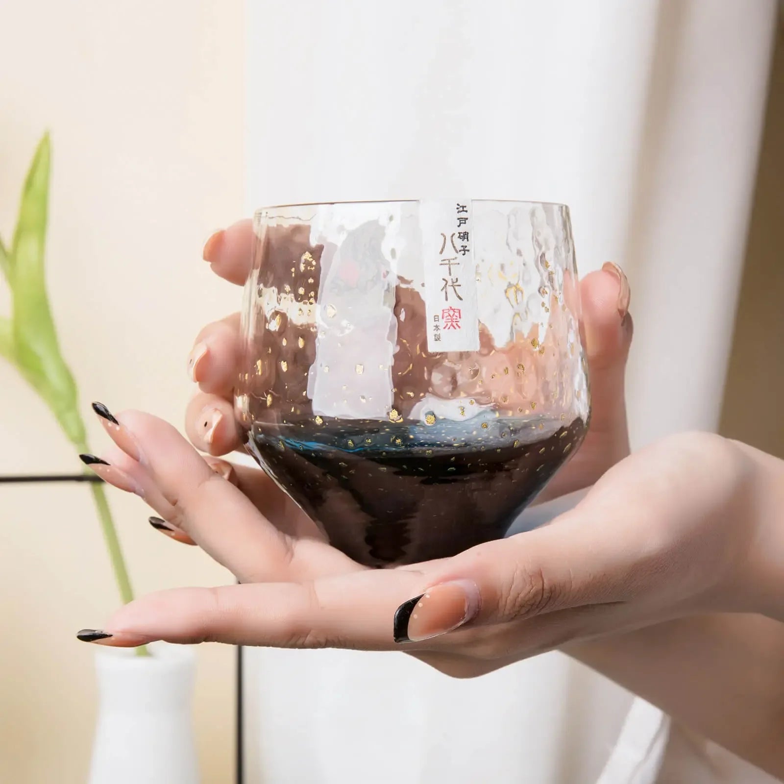 Handcrafted Toyo Sasaki Edo Yachiyo Kiln 260ml rock tumbler, ideal Japanese gift