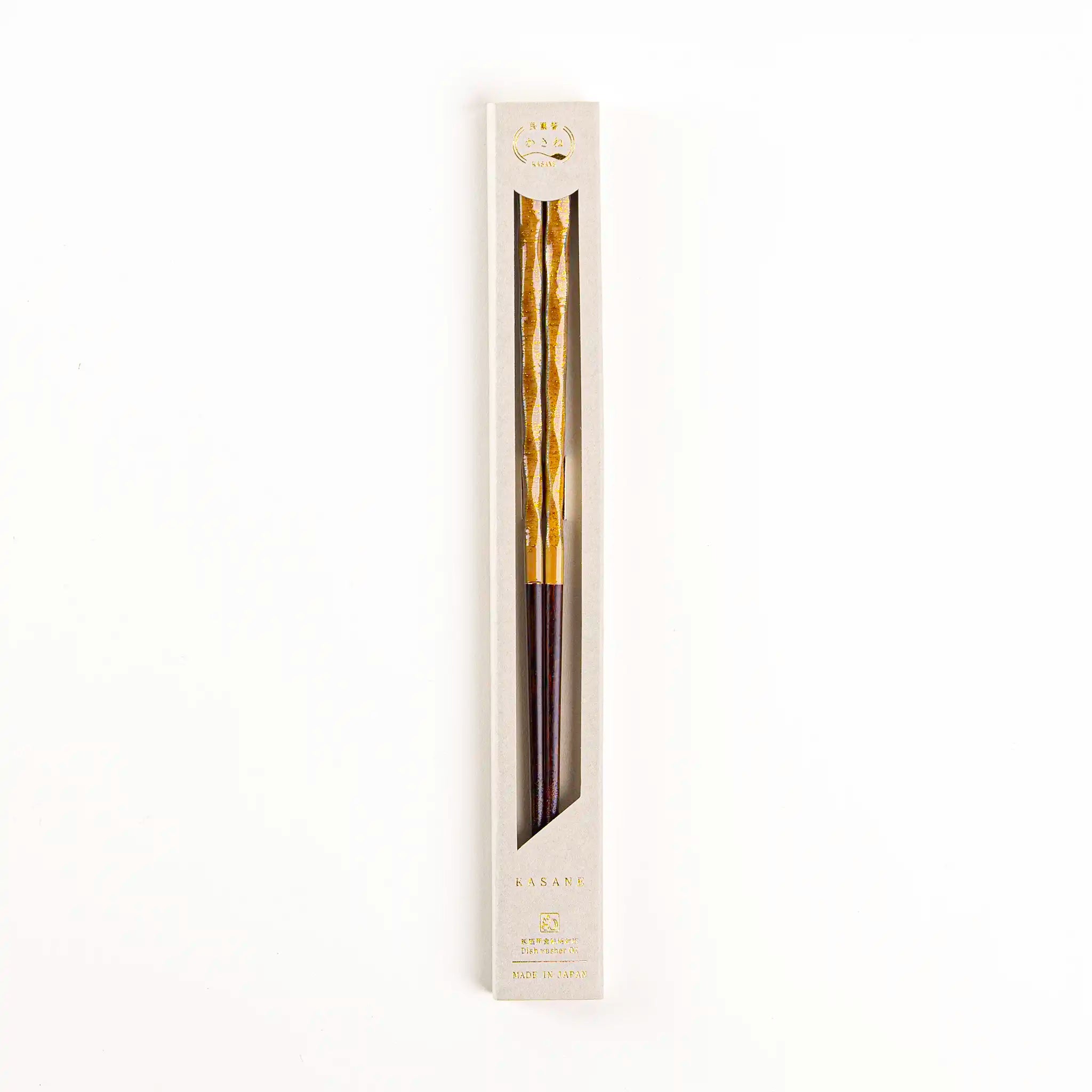 Beige Wakasa lacquer chopsticks, dishwasher-safe and 23cm (9.1in) in length.