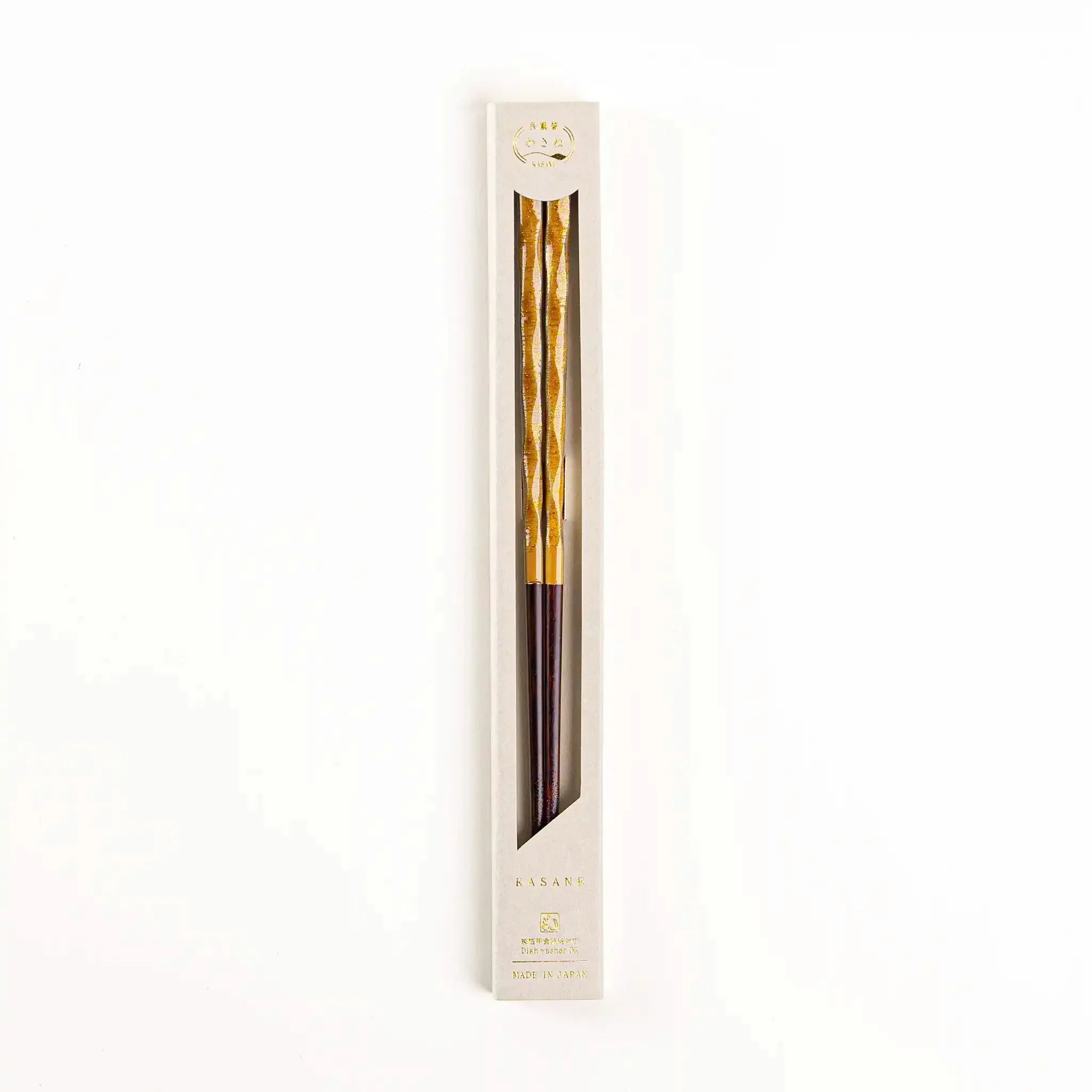 Beige Wakasa lacquer chopsticks, dishwasher-safe and 23cm (9.1in) in length.
