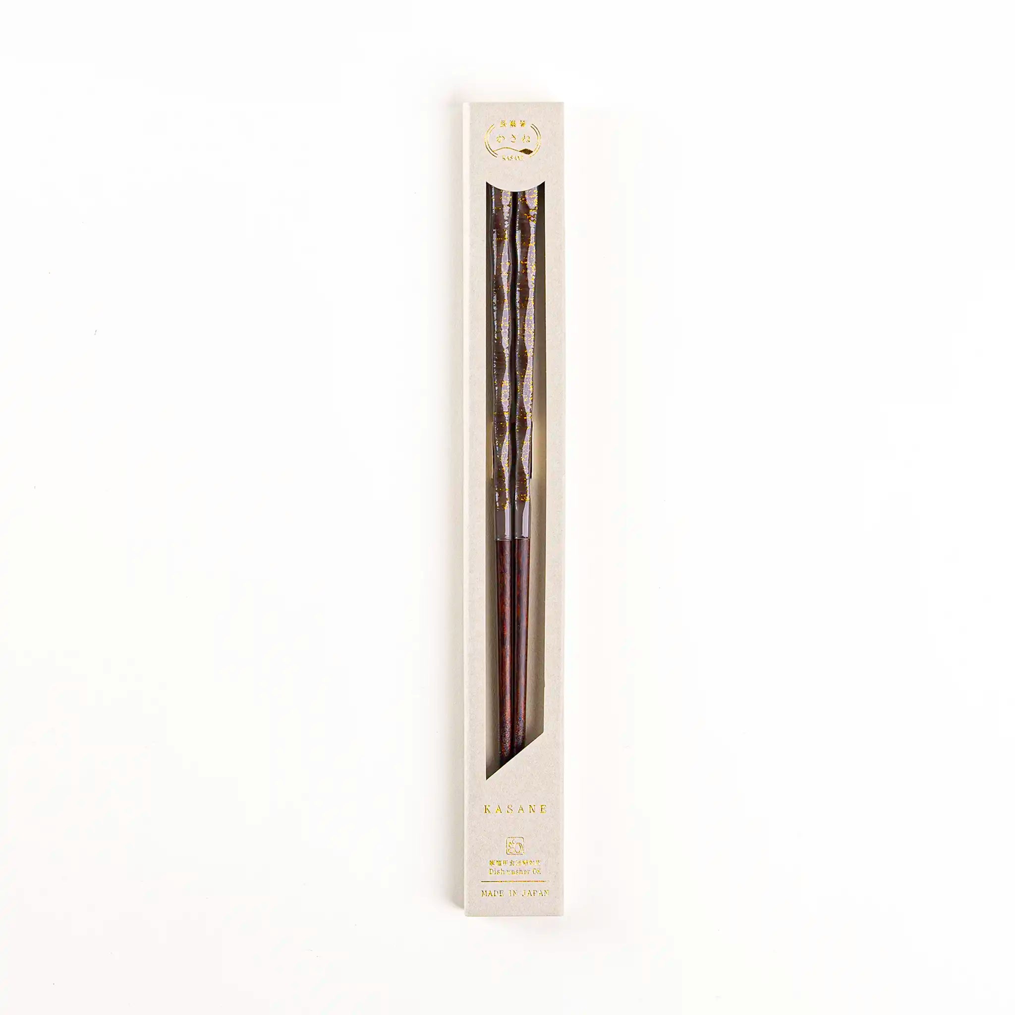 Gray Wakasa lacquer chopsticks, dishwasher-safe and 23cm (9.1in) in length.