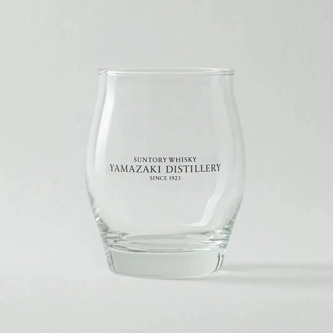 Empty Yamazaki whiskey tumbler, Japanese ice ball glass, 11oz