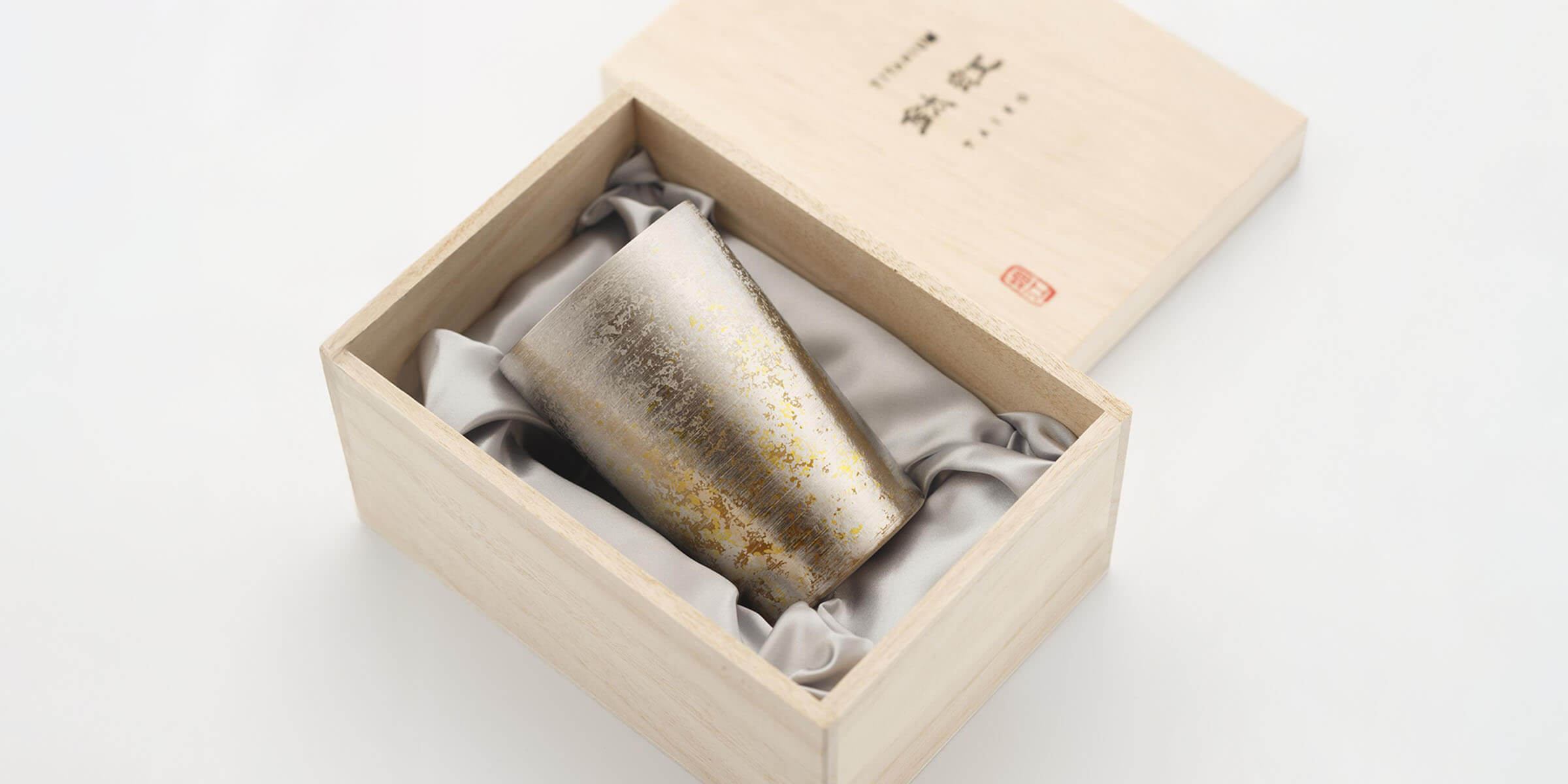 HORIE Taiko Series Titanium Tumbler 400ml – Silver and Gold Finish, Japanese Double-Walled Design