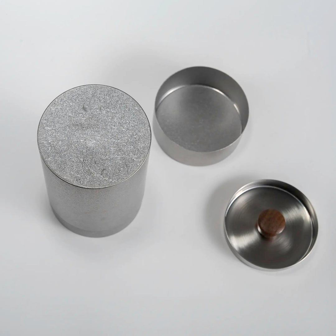 CHAKI Tea Canister - Silver, showcasing 18-8 stainless steel body and durable design