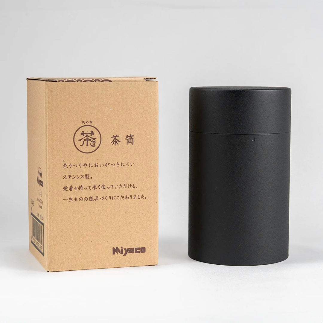 CHAKI Tea Canister - Black, in original packaging with protective box