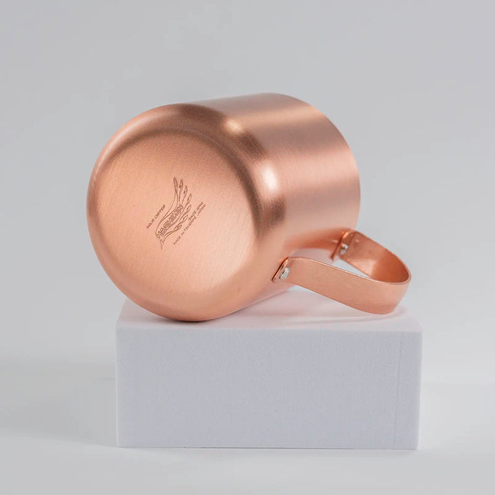 Side view of copper matte mug, highlighting its antique matte finish and durable design.