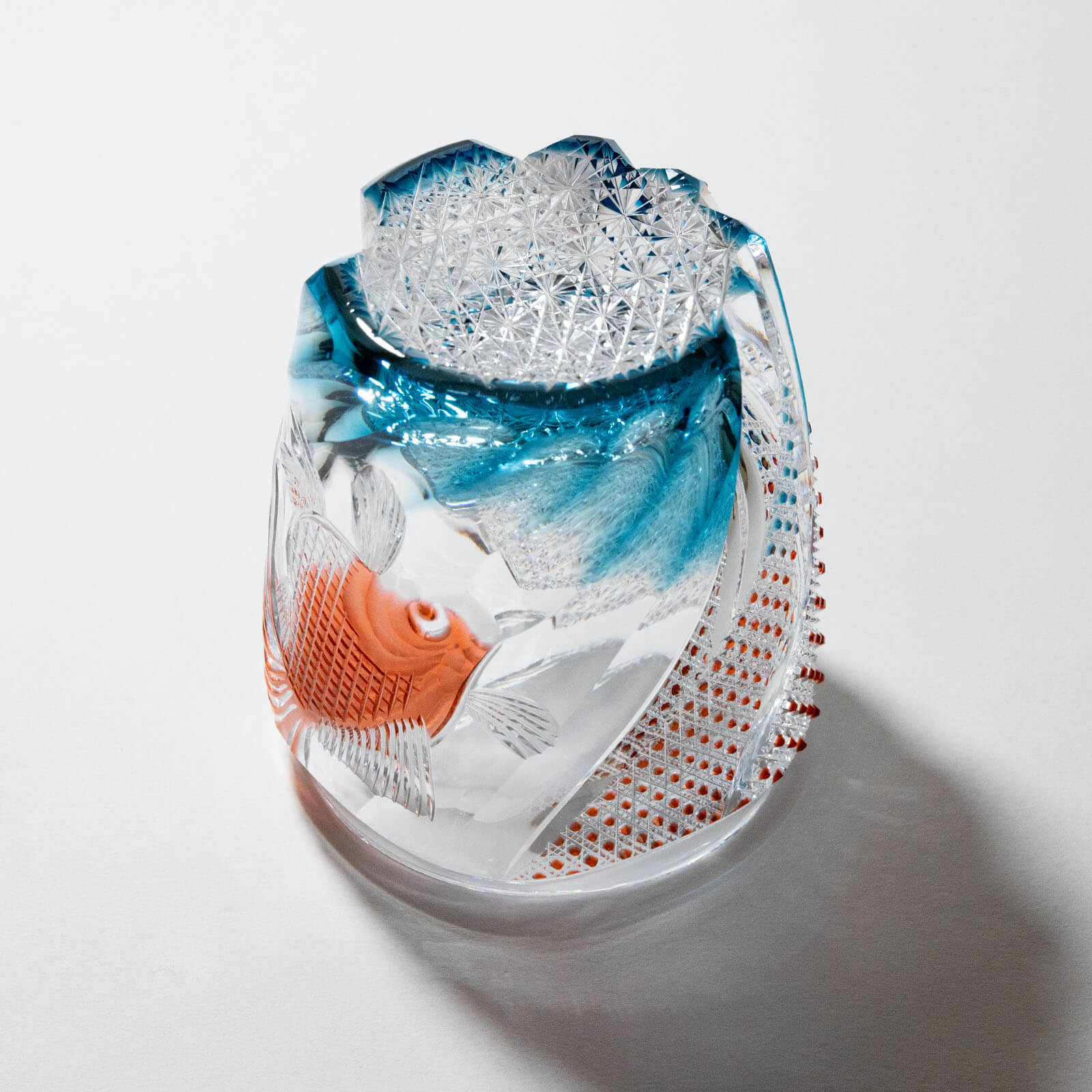 ボンボネロ クリスタルガラスフィン 切子ガラス ROSEWILD 多田野秀吉 江戸切子「金魚」ロックグラス 200ml