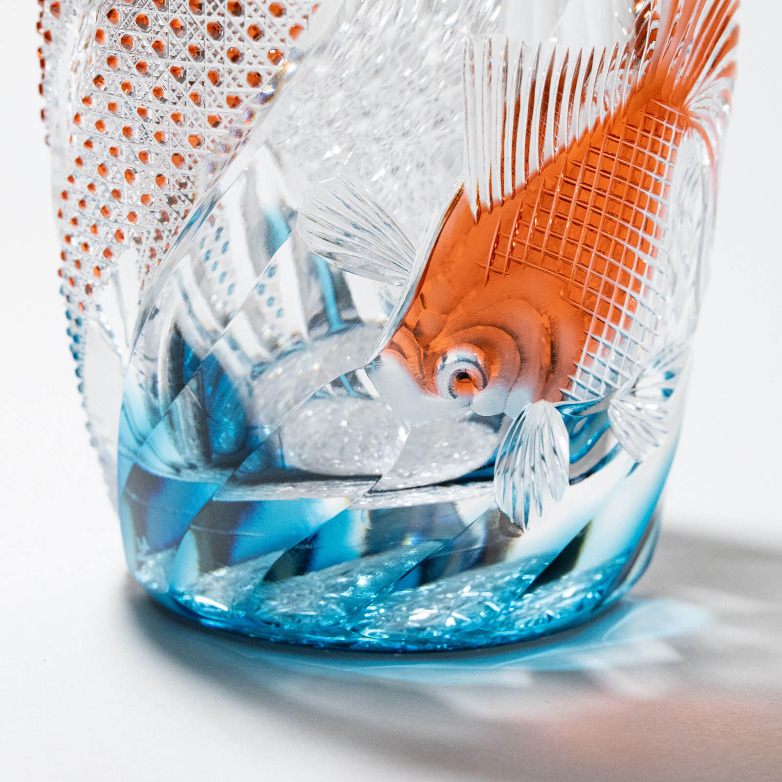 多田野秀吉 江戸切子「金魚」ロックグラス 200ml