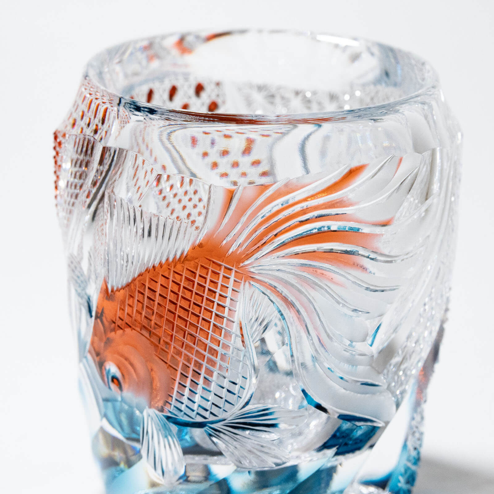 多田野秀吉 江戸切子「金魚」ロックグラス 200ml