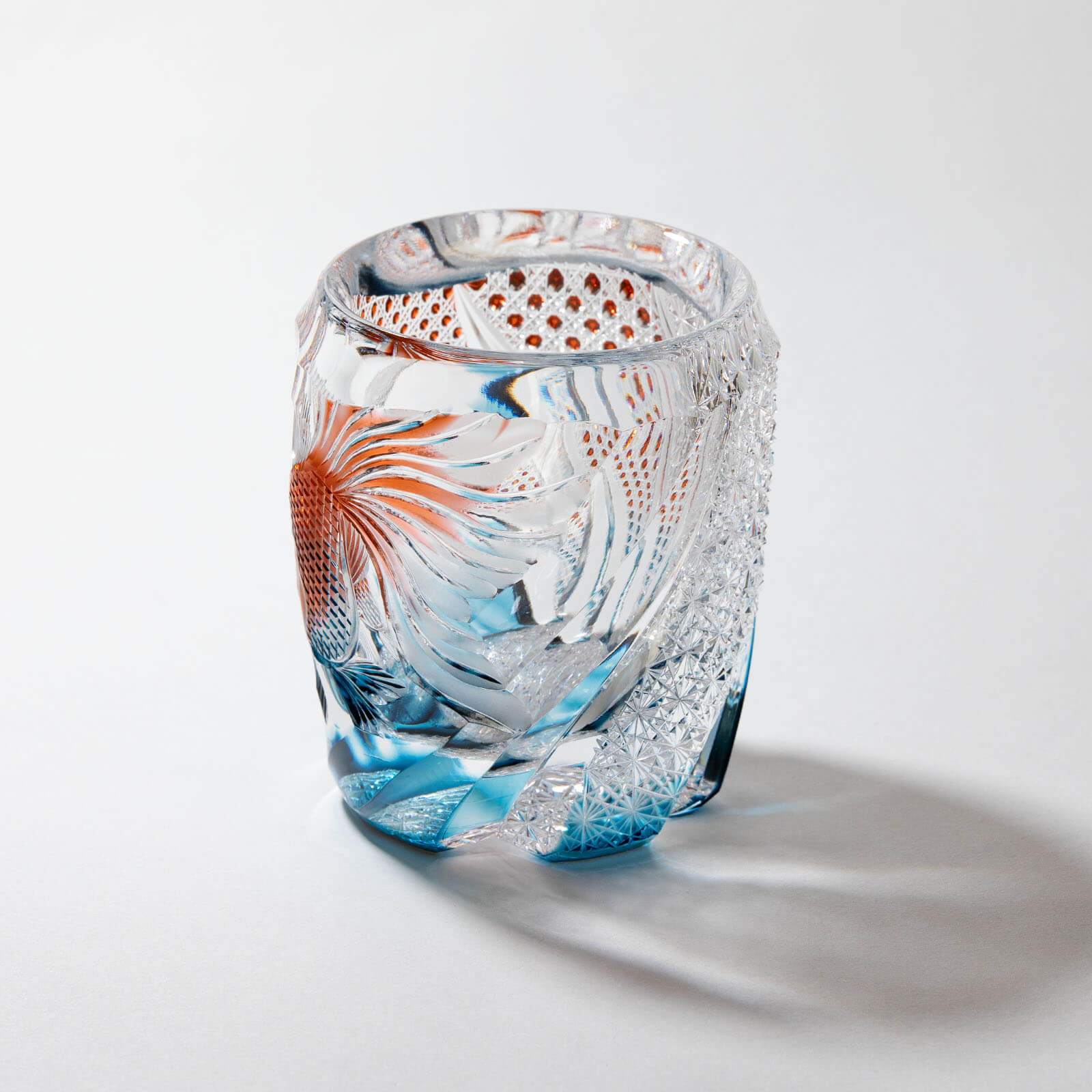 多田野秀吉 江戸切子「金魚」ロックグラス 200ml