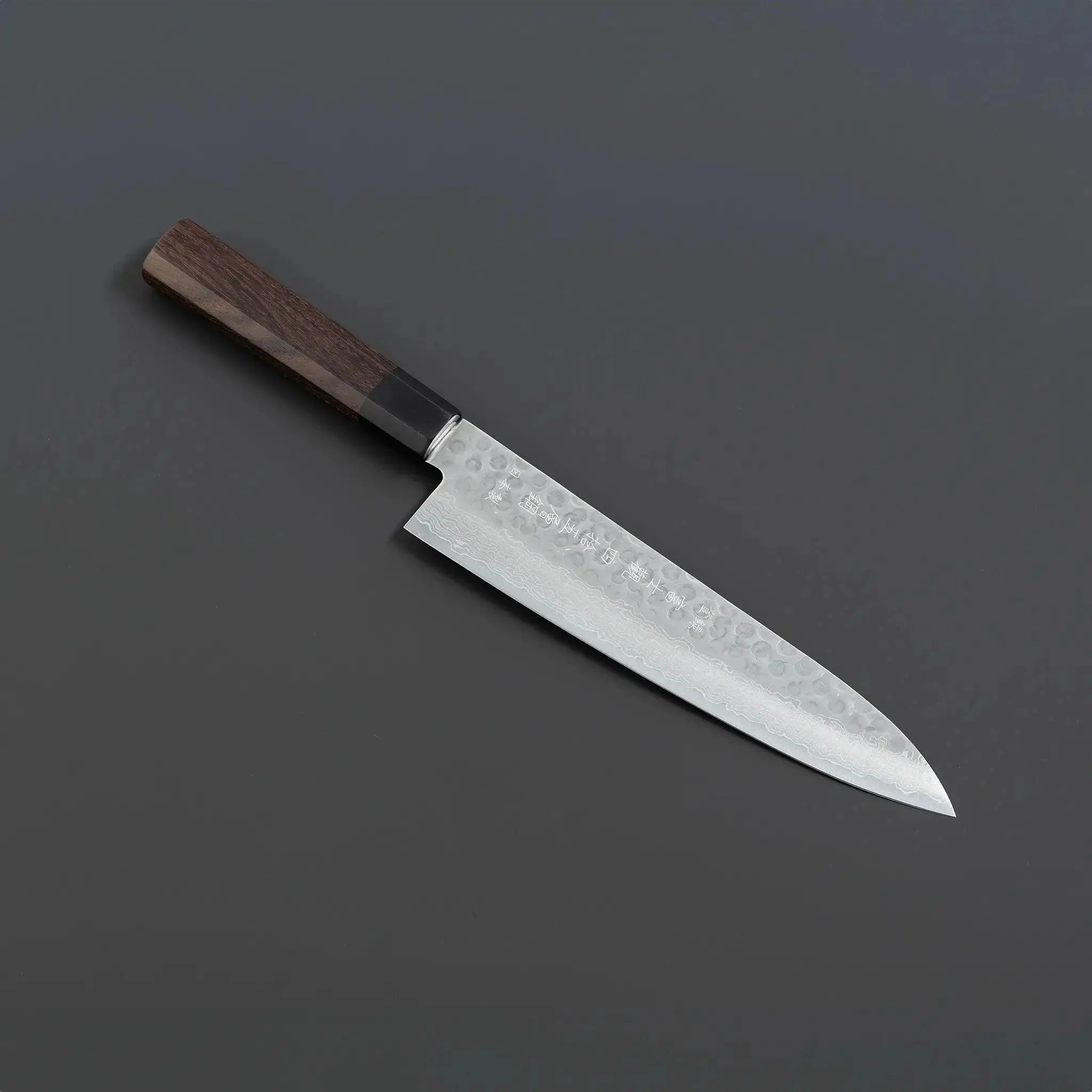 Fujikan Aus-10 Damascus Steel Gyuto Knife with ergonomic handle and razor-sharp edge for professional chefs 210mm