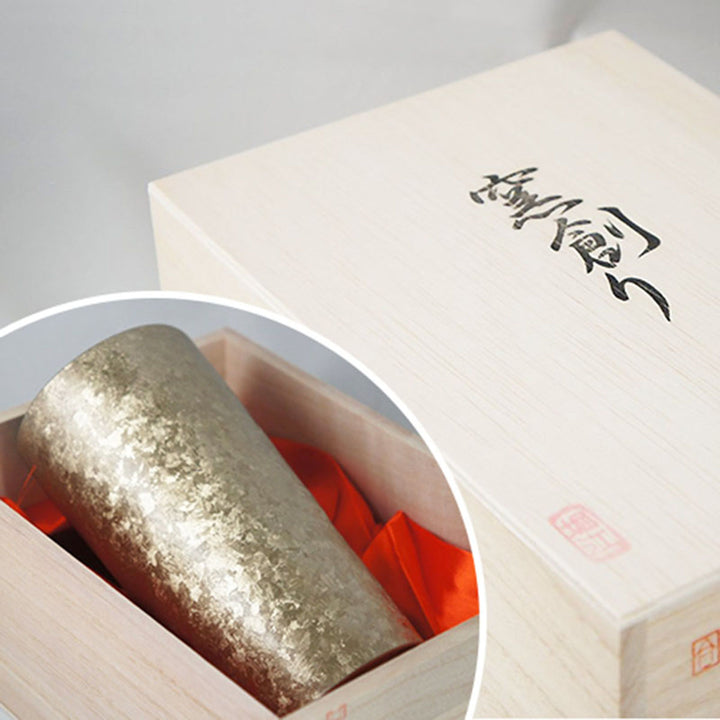 Packaging of the 350ml HORIE Kamazukuri Series Double-Walled Titanium Tumbler, showcasing the elegant box.