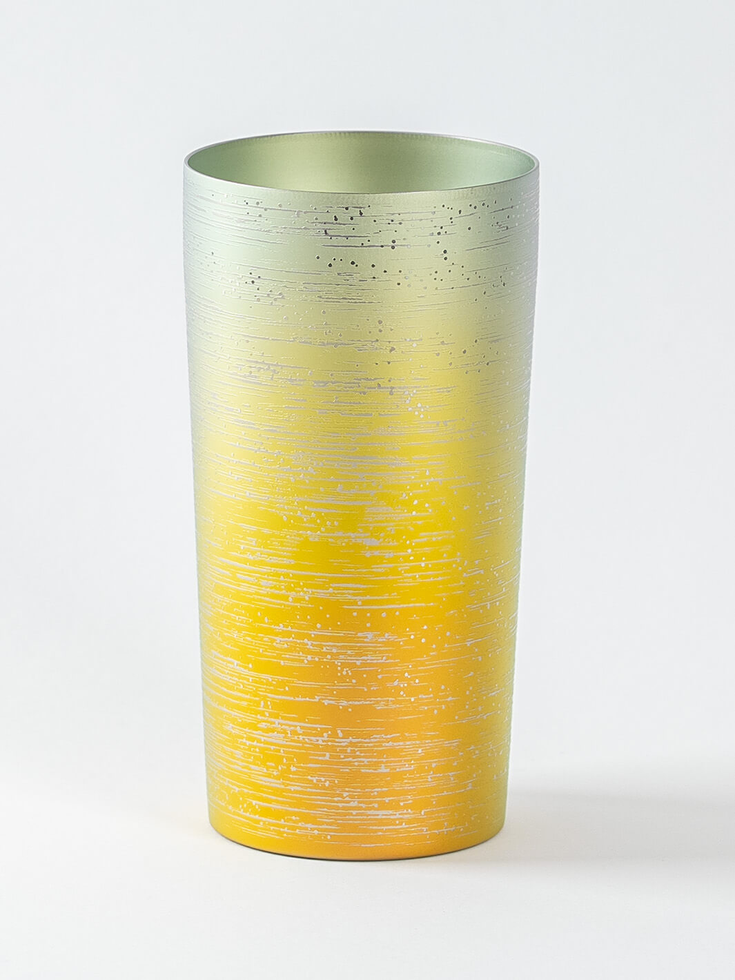 Front view of HORIE Ryo Series titanium tumbler (350ml), Sunset Gold finish