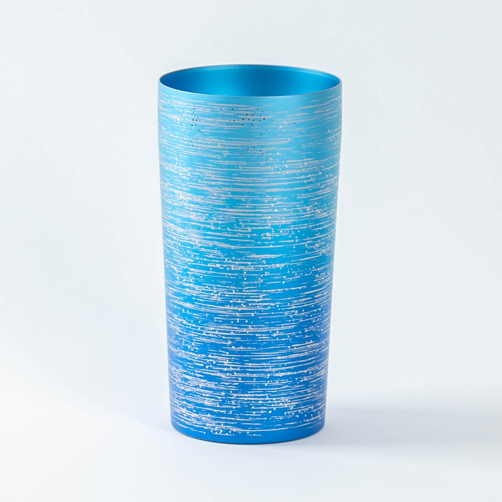 Front view of HORIE Ryo Series titanium tumbler (350ml), Ocean Blue finish