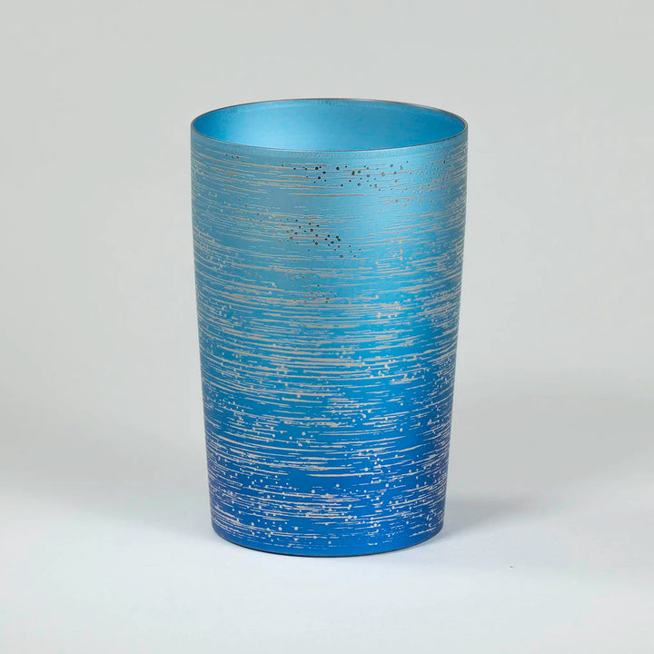 Front view of HORIE Ryou Series Double-Walled Titanium Tumbler - Blue 270ml