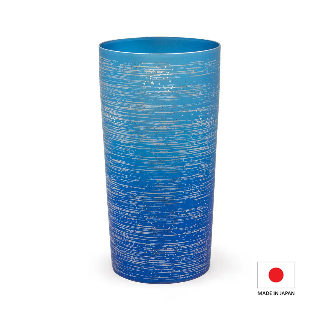 Front view of HORIE Ryou Series Double-Walled Titanium Tumbler - Blue 350ml