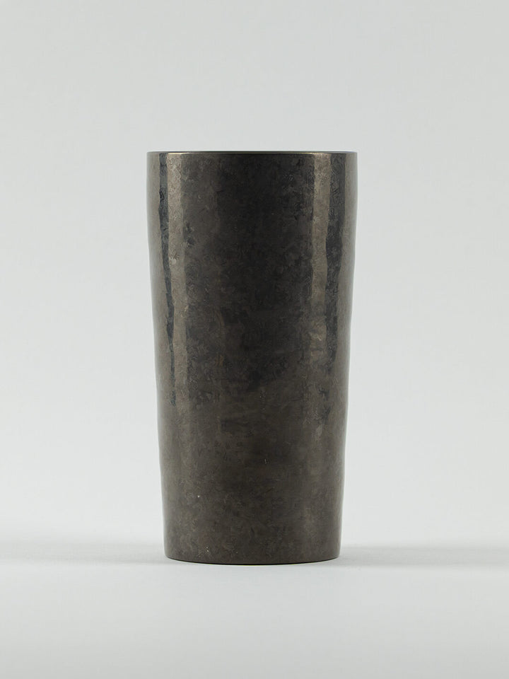 Front view of HORIE Saiko Series black titanium tumbler (350ml capacity)