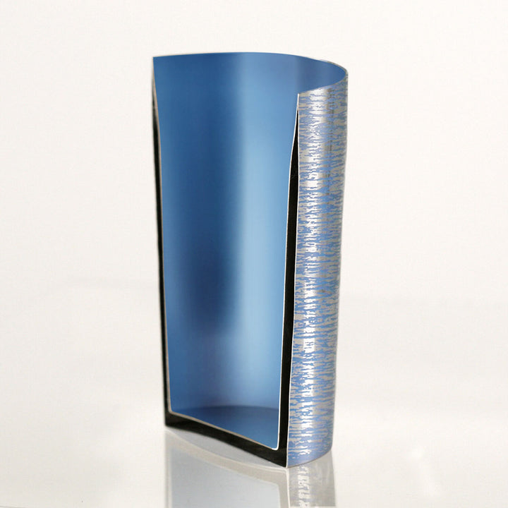 Cross-section view of HORIE Shirakaba Series Double-Walled Titanium Tumbler - Blue, showing internal structure