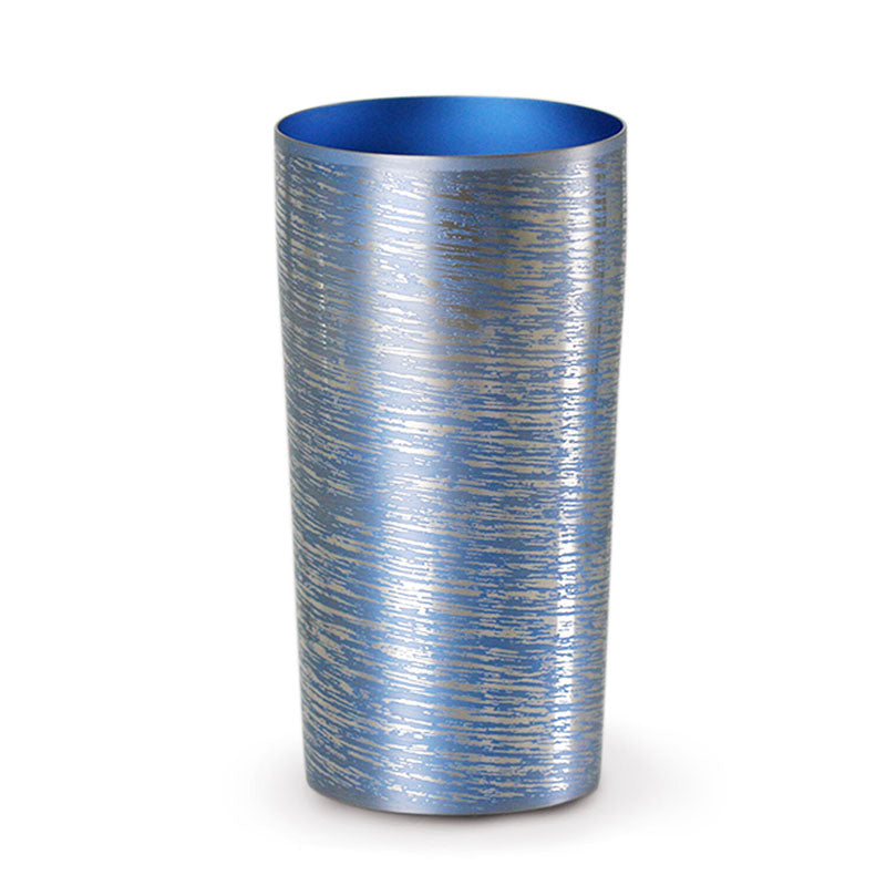 Front view of HORIE Shirakaba Series Double-Walled Titanium Tumbler - Blue  
 350ml