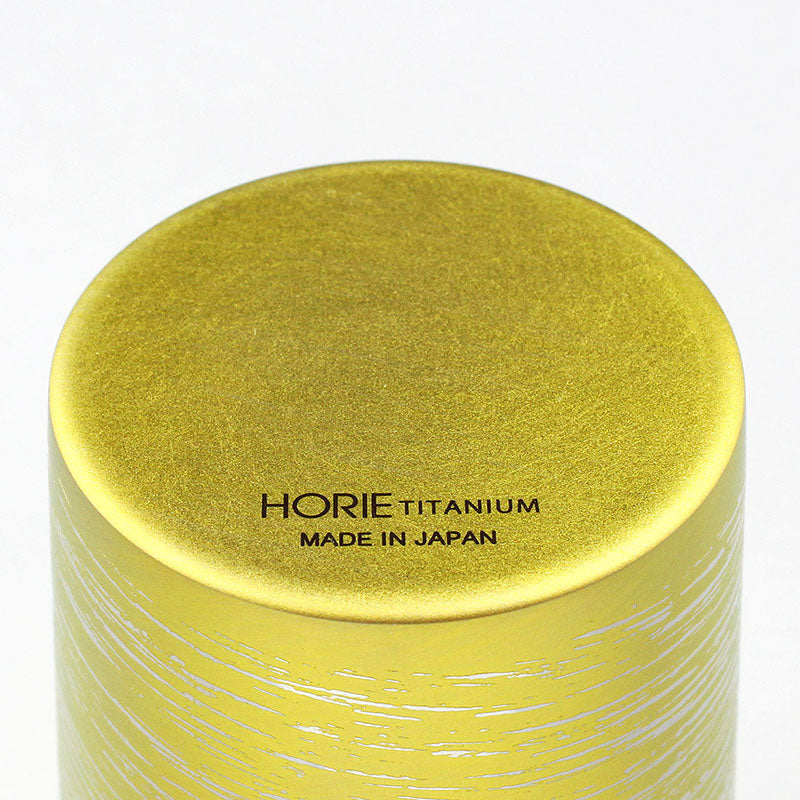 Bottom view of HORIE Shirakaba Series Double-Walled Titanium Tumbler - Gold