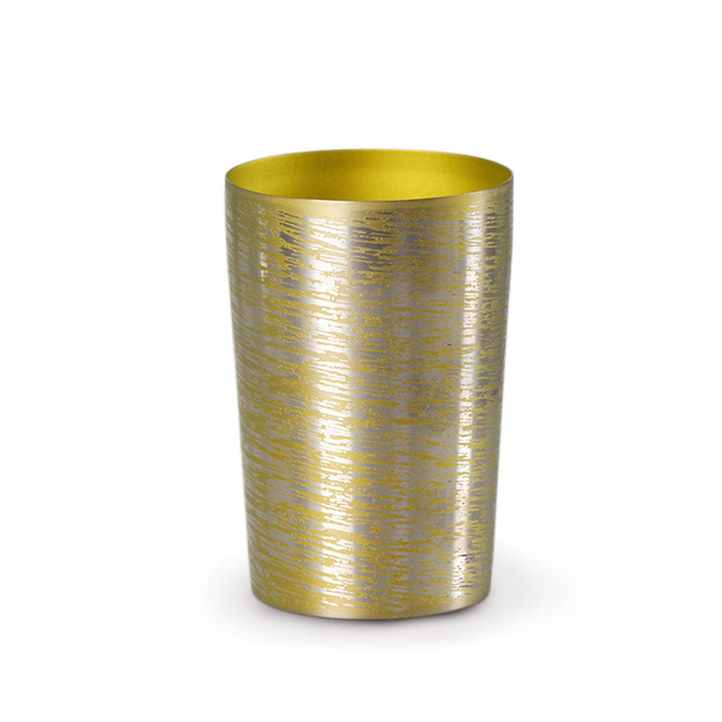 Front view of HORIE Shirakaba Series Double-Walled Titanium Tumbler - Gold 270ml