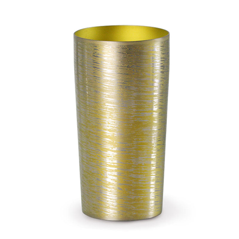 Front view of HORIE Shirakaba Series Double-Walled Titanium Tumbler - Gold 350ml