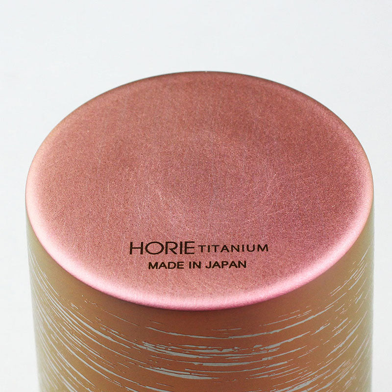 Top view of HORIE Shirakaba Series Double-Walled Titanium Tumbler - Pink, cup lip visible