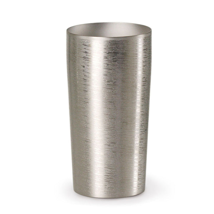 Front view of HORIE Shirakaba Series Double-Walled Titanium Tumbler - Silver 350ml