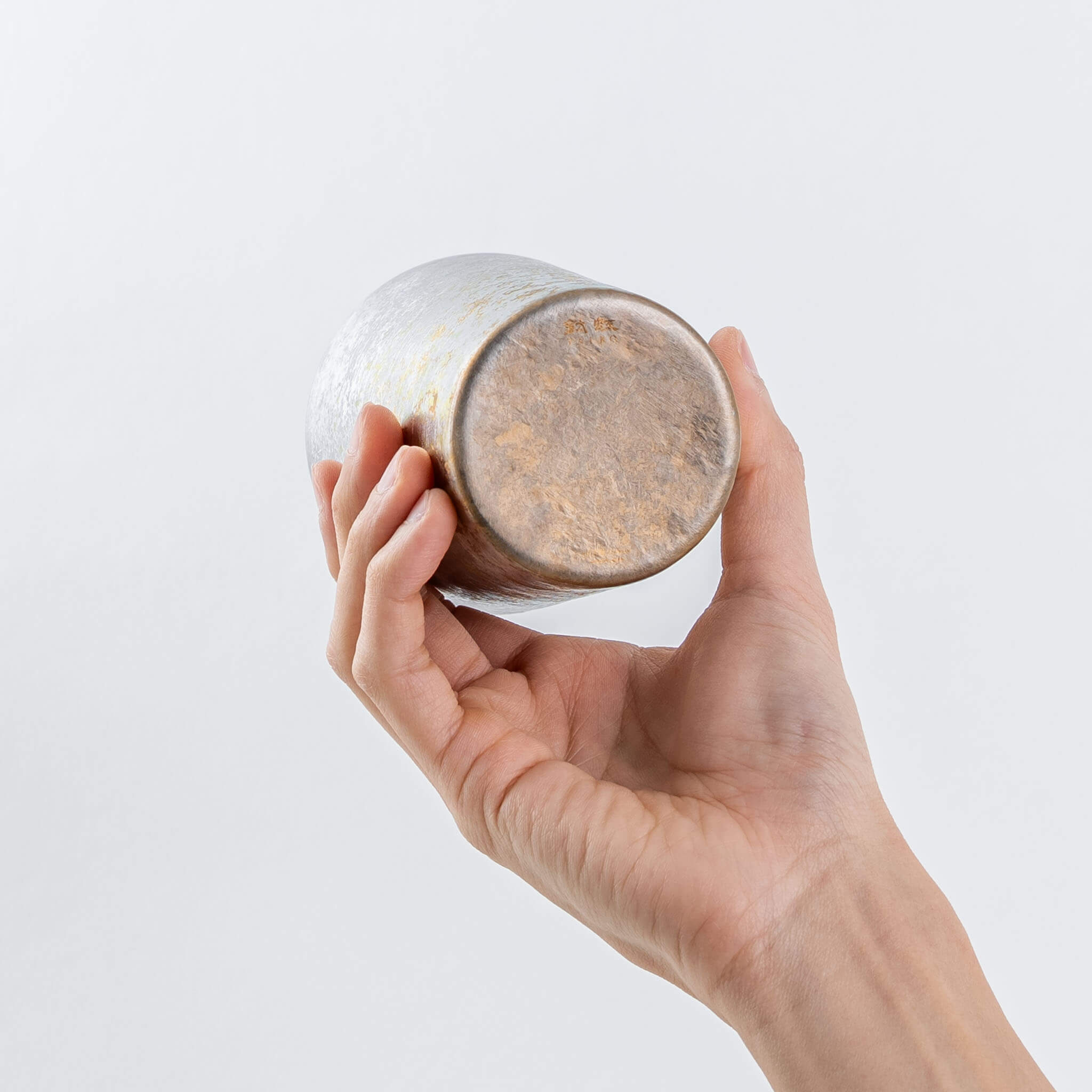 Bottom view of the HORIE Taiko silver titanium tumbler