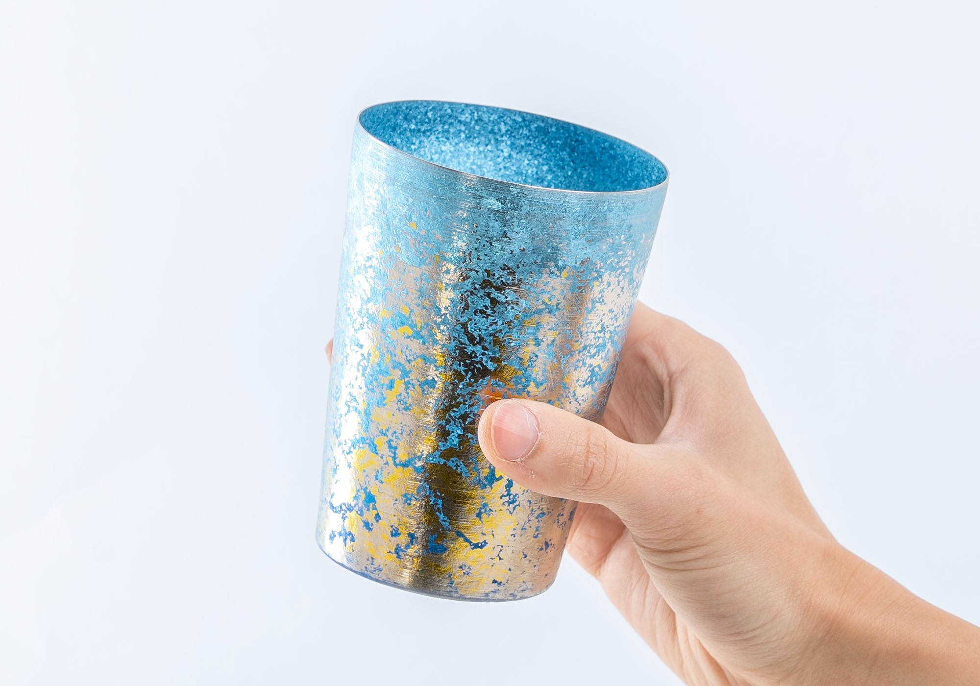 Horie Taiko Series titanium tumbler made in Japan, traditional textured double wall cup