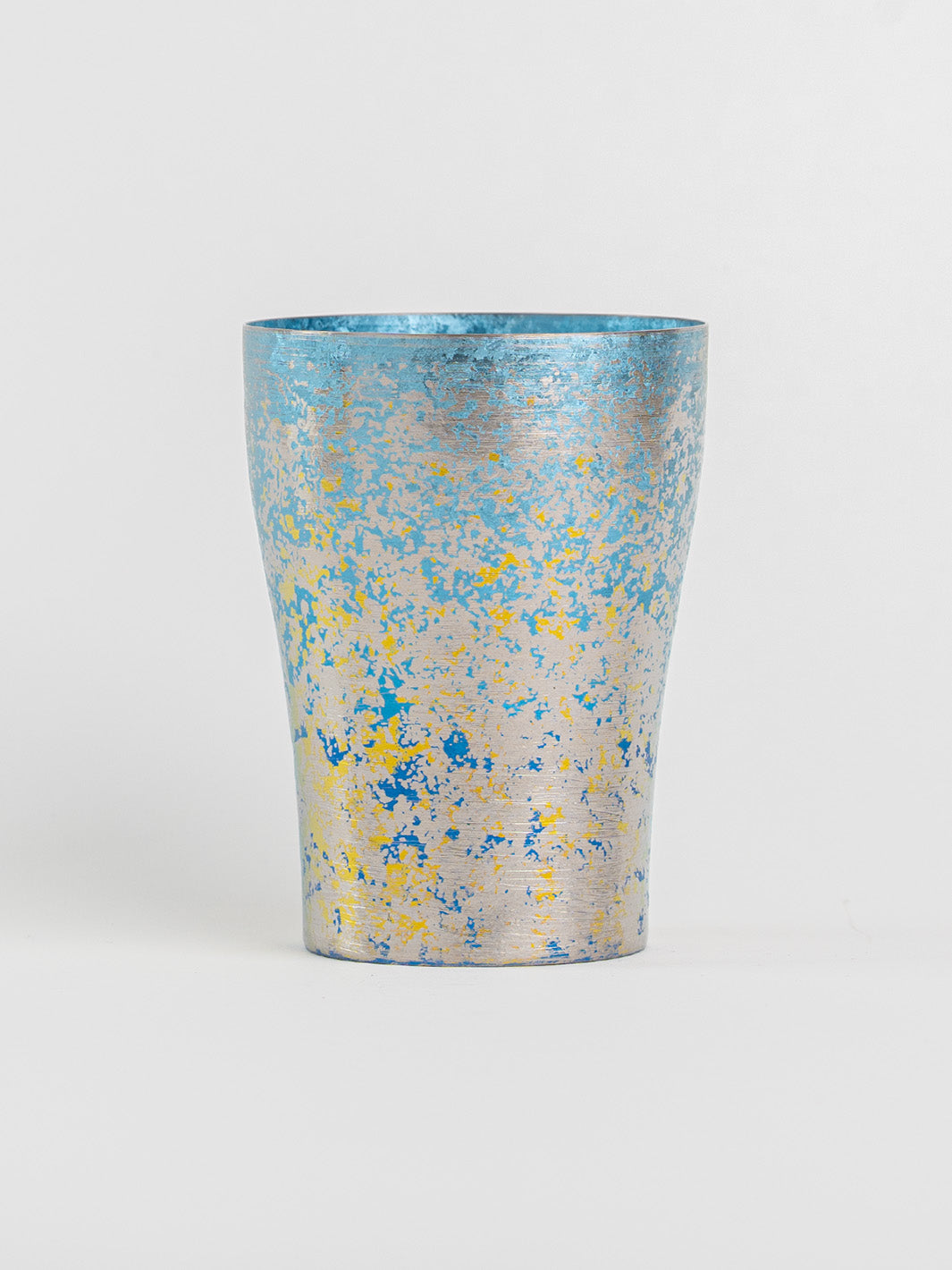 Blue titanium tumbler from HORIE Taiko Series, 250ml, front view