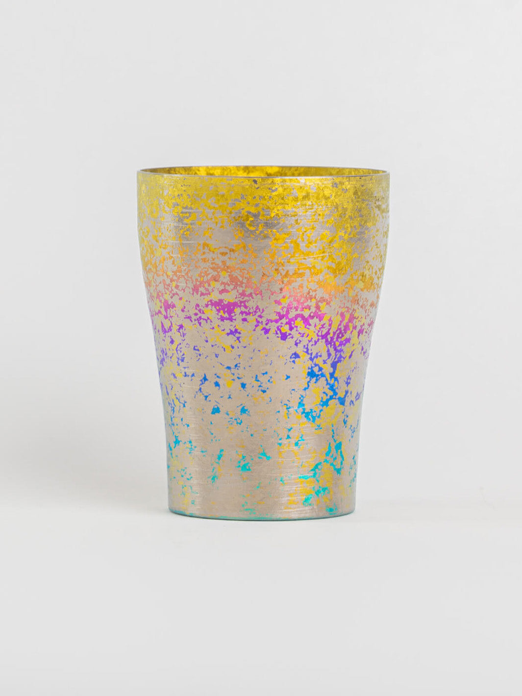 Rainbow titanium tumbler from HORIE Taiko Series, 250ml, front view