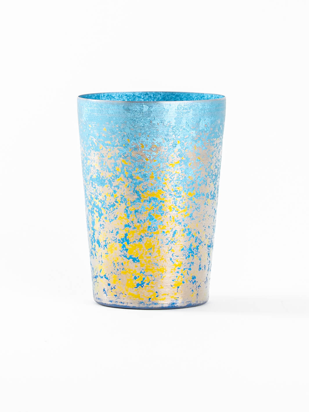 HORIE Taiko Series titanium tumbler in blue, front view
