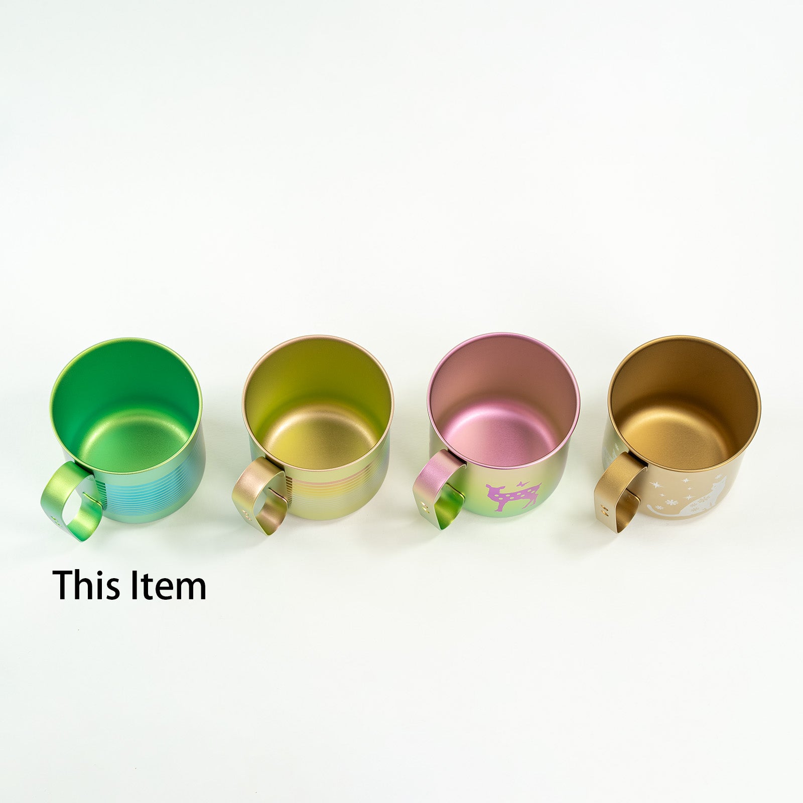 HORIE Pure Titanium Mug – 320ml Green Stripe