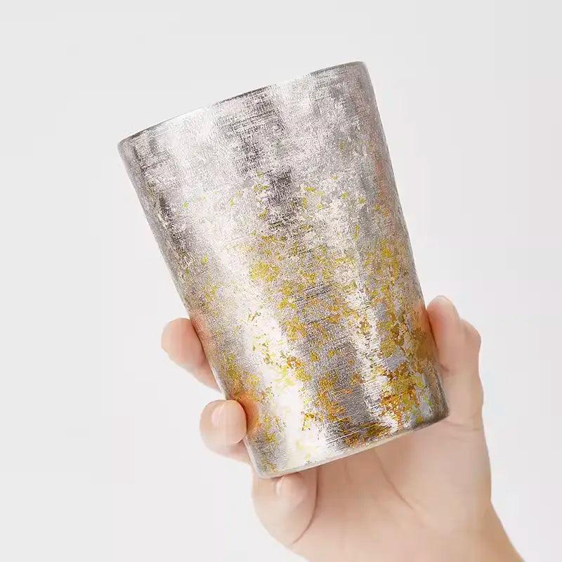 HORIE Titanium Rainbow Series Double-Walled Tumbler - Silver Finish, 350ml, Lightweight and Insulated