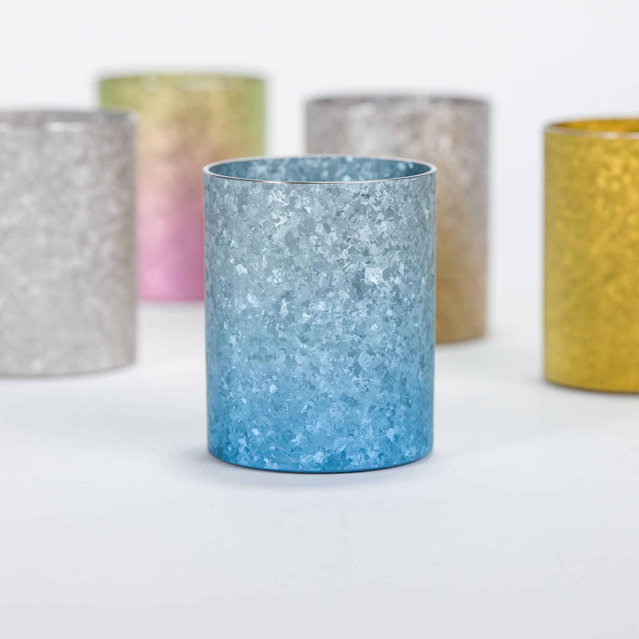 Handcrafted blue HORIE titanium sake vessel (60ml) for premium Japanese spirits.