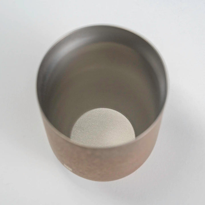 Top view of the HORIE Zen Series Double-Walled Tumbler, silver version, showing the wide rim and sturdy construction.