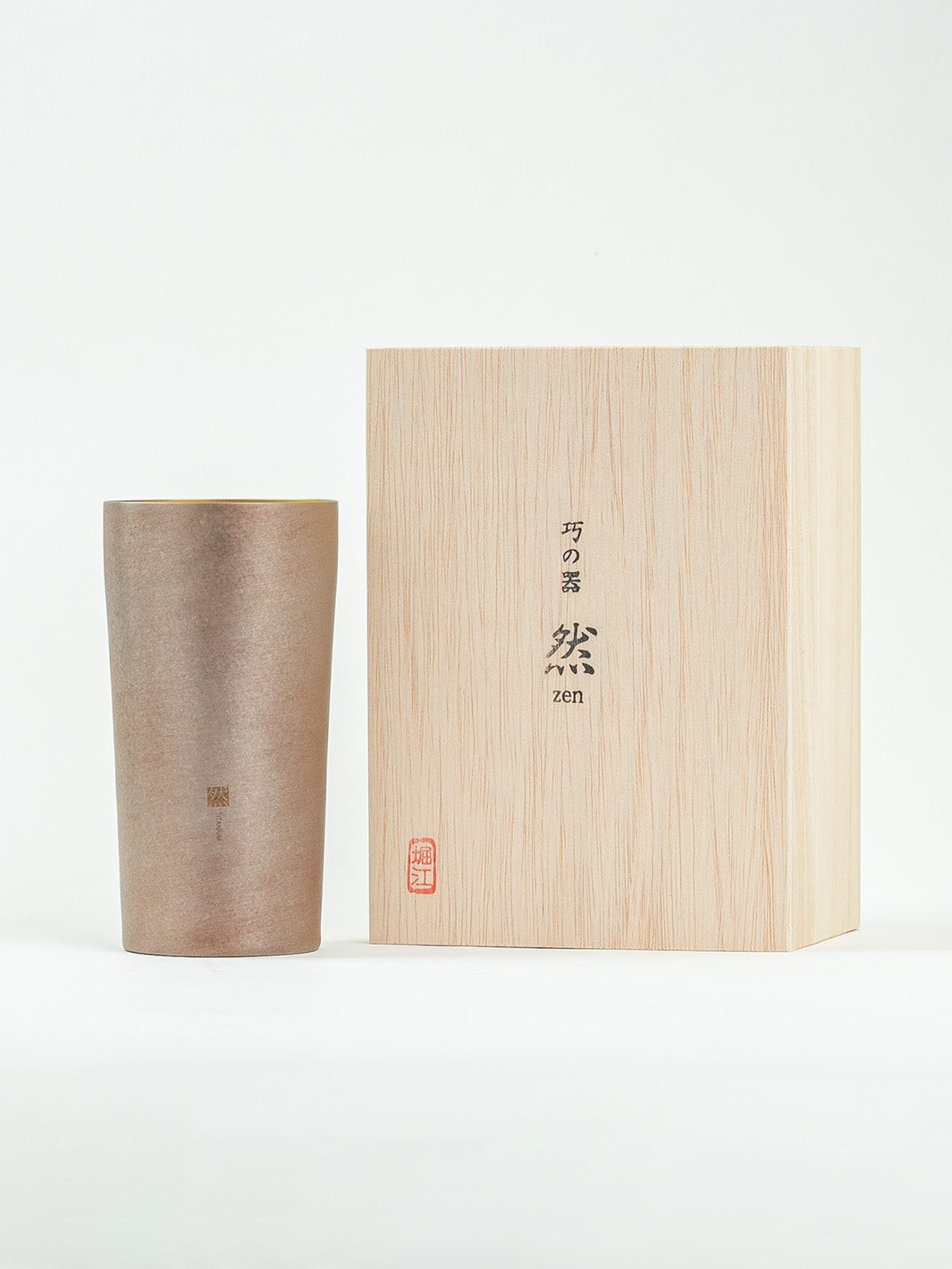 HORIE Zen Series Titanium Tumbler with Wooden Box