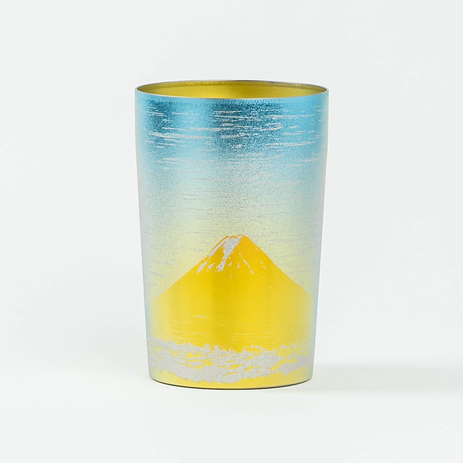 Front view of HORIE Gold Fuji double-walled titanium tumbler – 270ml