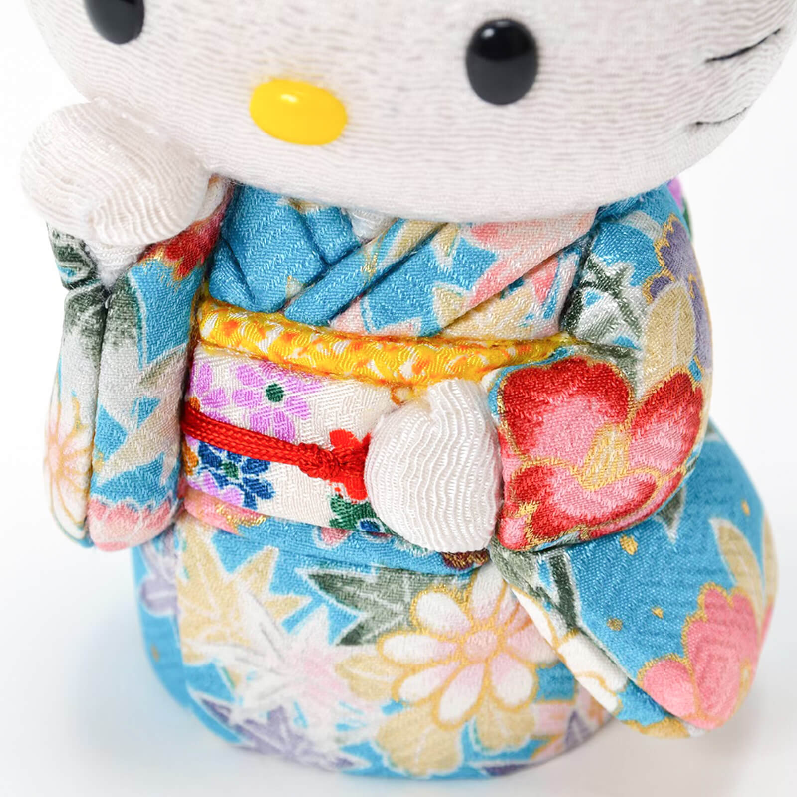 Hello Kitty Standing Lucky Cat | Handmade Kimono Art Figure Kakinuma Toko