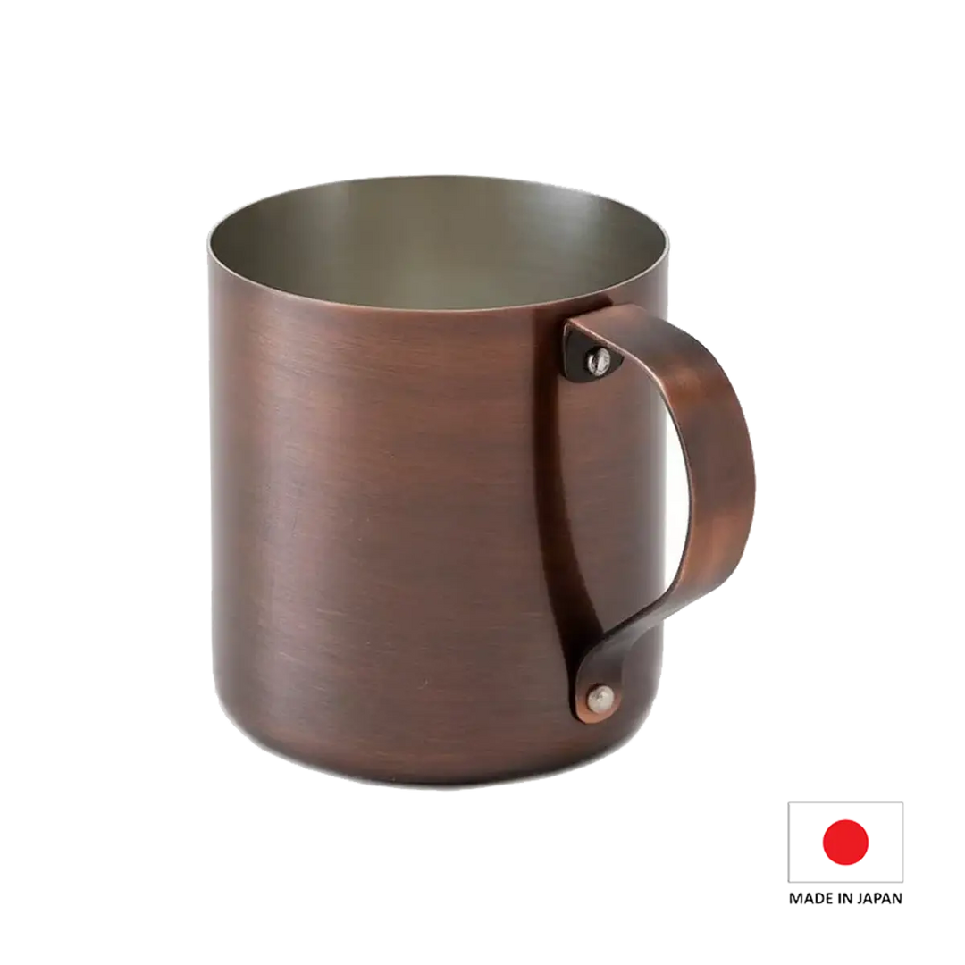 300cc Bronze Pure Copper Mug, Handcrafted in Japan - Lightweight, Durable, and Perfect for Cold Drinks