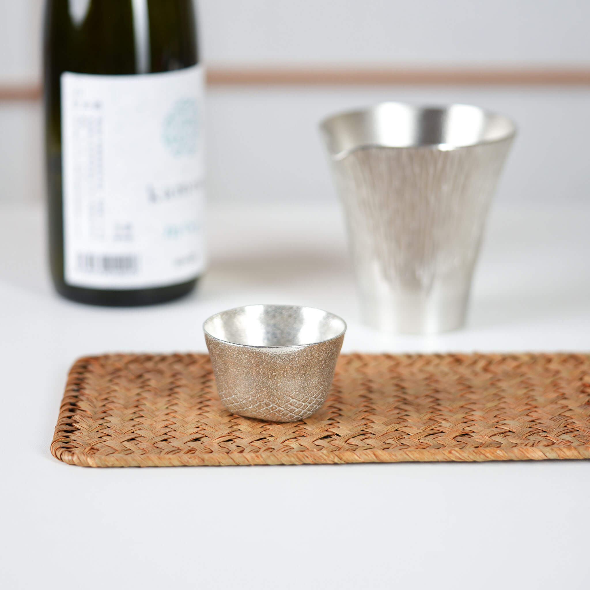 能作 純錫 干支酒杯 - 蛇（銀仕上げ）