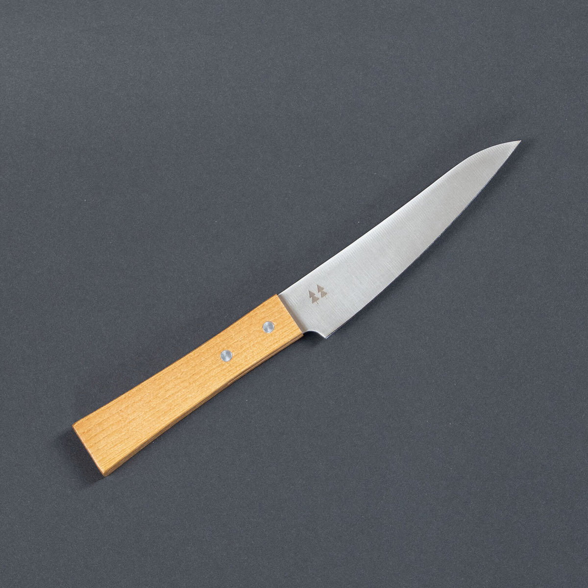 Shizuhamono Morinoki 120mm petty knife with a stainless steel blade and keyaki wood handle