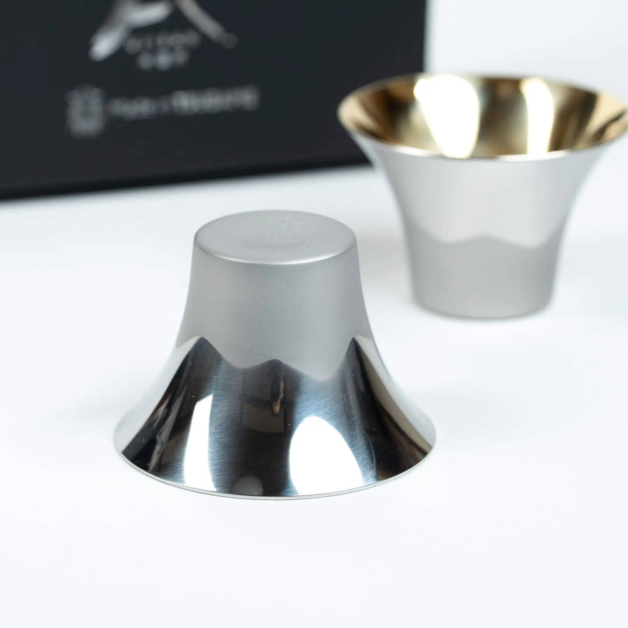Fuji mountain–inspired stainless steel sake cup from Japan