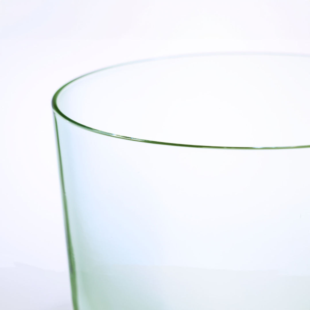 Close-up of the rim of Suntory Hakushu Thin-Walled Tumbler, showing fine detail