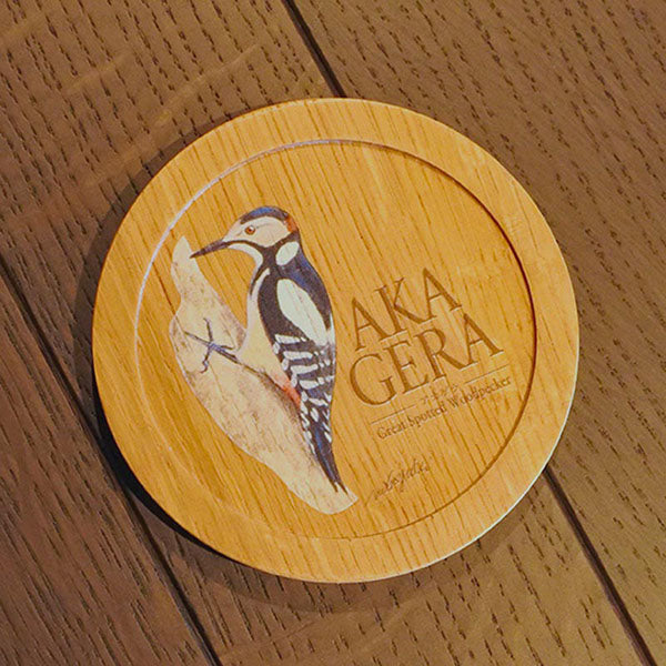 Suntory Whisky Barrel Oak Coaster – Akagera Bird Design