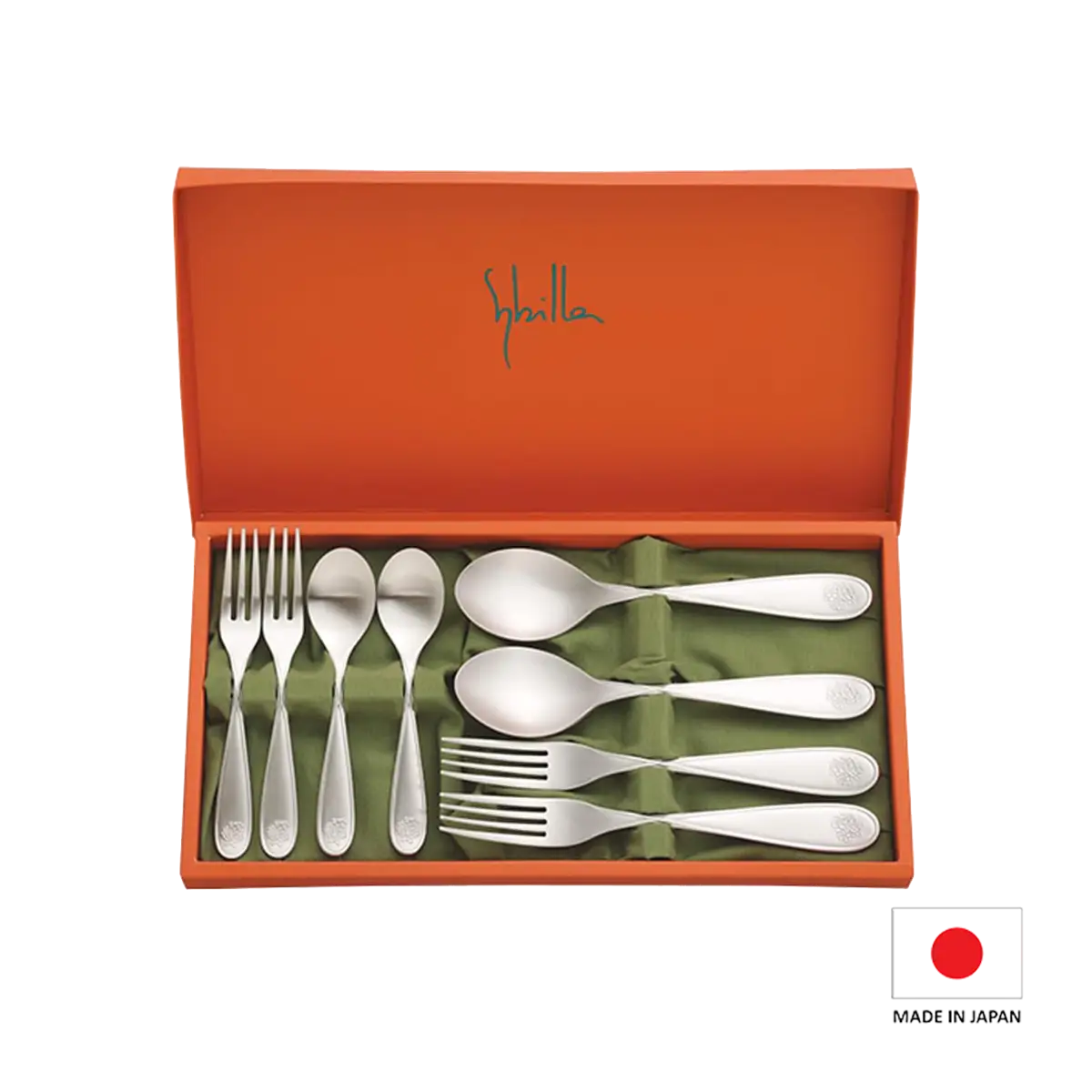 SYBILLA 8-Piece Spoon and Fork Set - High-Quality Japanese-Made Stainless Steel Cutlery