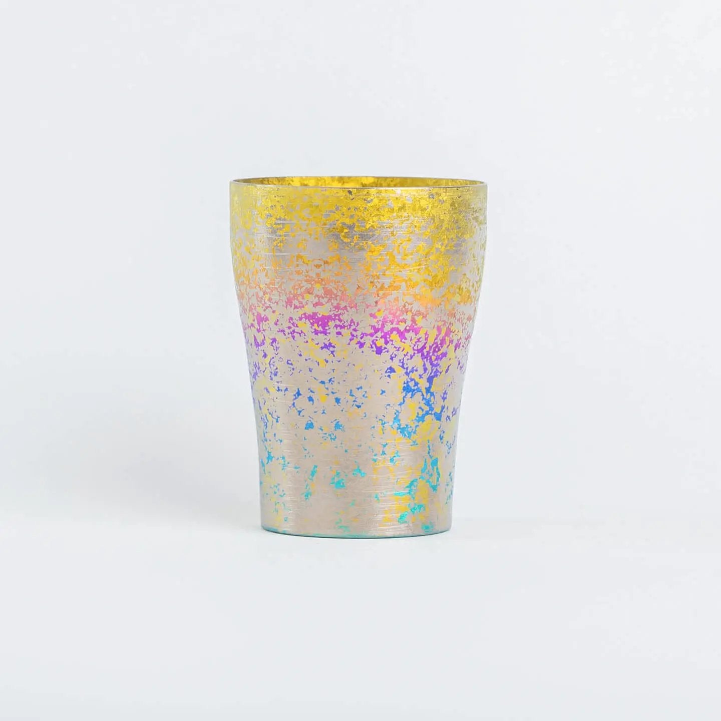 Front view of the HORIE Taiko Series 250ml Rainbow Titanium Tumbler.