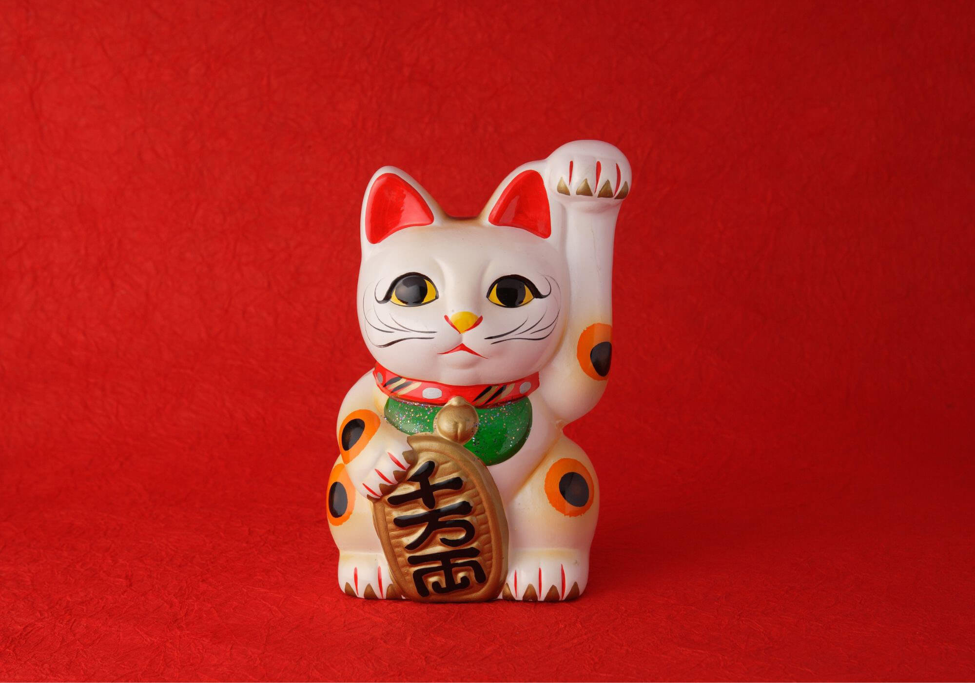 Lucky Maneki Neko welcoming customers to the Rewards Program page
